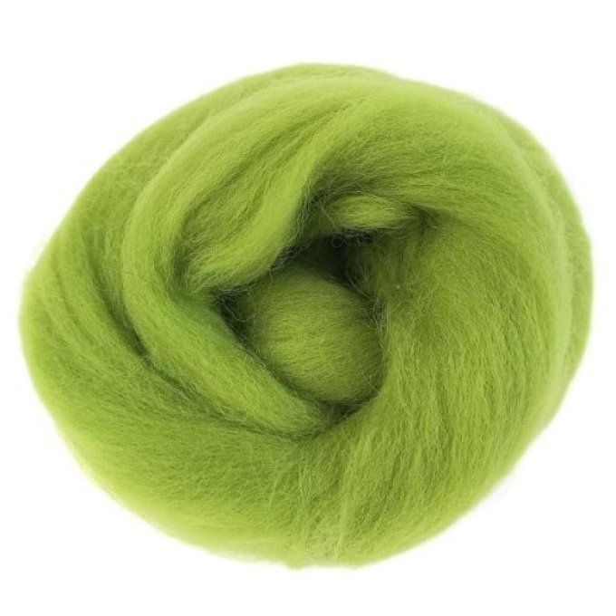 Laine Peignée vert anis
