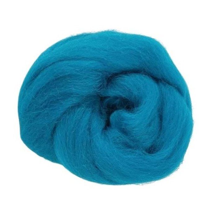 Laine peignée Bleu Azur