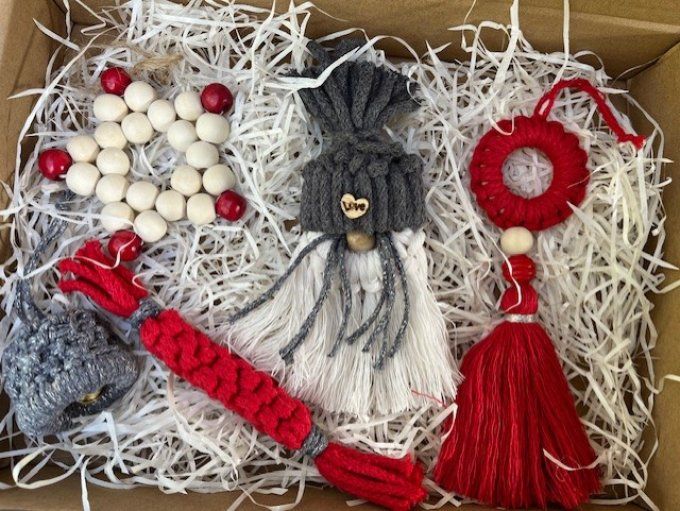 Coffret Père Noël Gris et Rouge