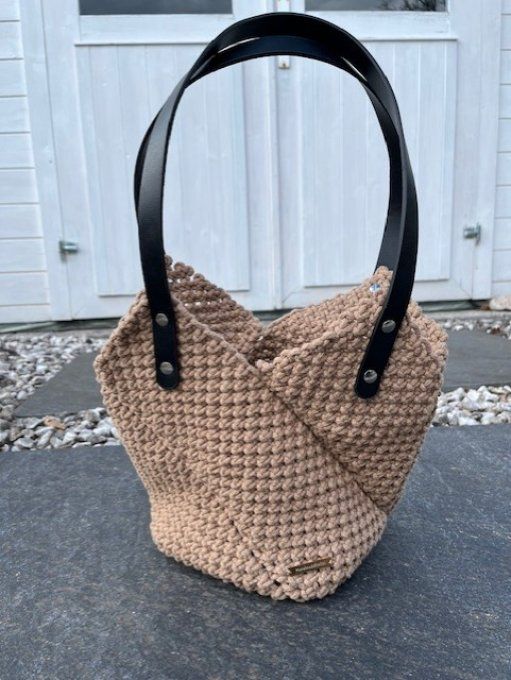 Sac en macramé Ficelle , Café ou Chocolat 