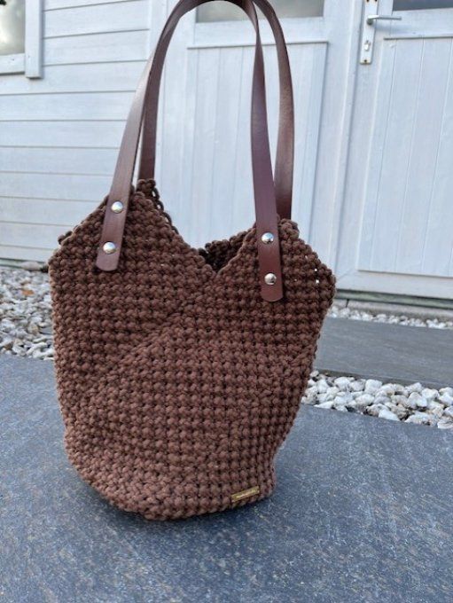 Sac en macramé Ficelle , Café ou Chocolat 