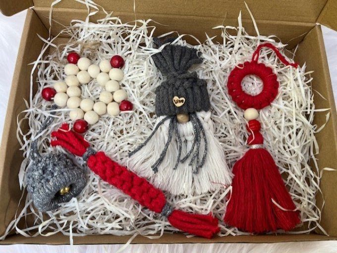 Coffret Père Noël Gris et Rouge