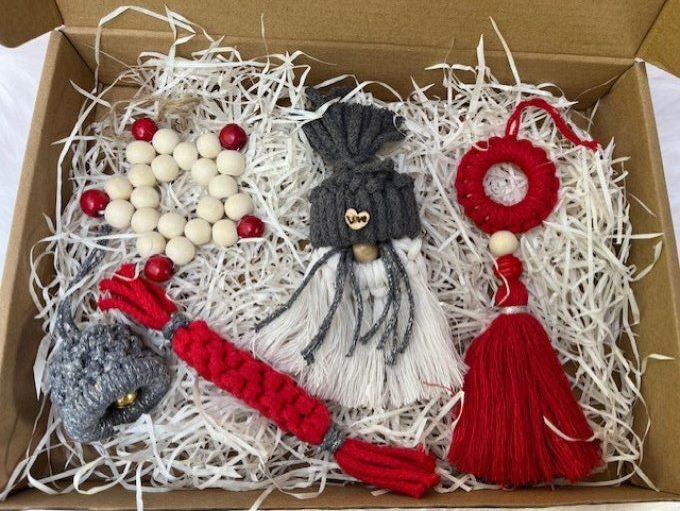 Coffret Père Noël Gris et Rouge