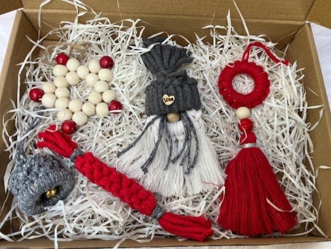 Coffret Père Noël Gris et Rouge